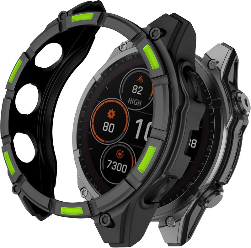 ISABAKE Case Cover Compatible with Garmin Fenix 8 51MM Sloar, Soft and Flexible Anti Drop TPU Bumper Frame Rugged Replacement Protective Cases for Garmin Fenix 8 51MM Solar - Image 1